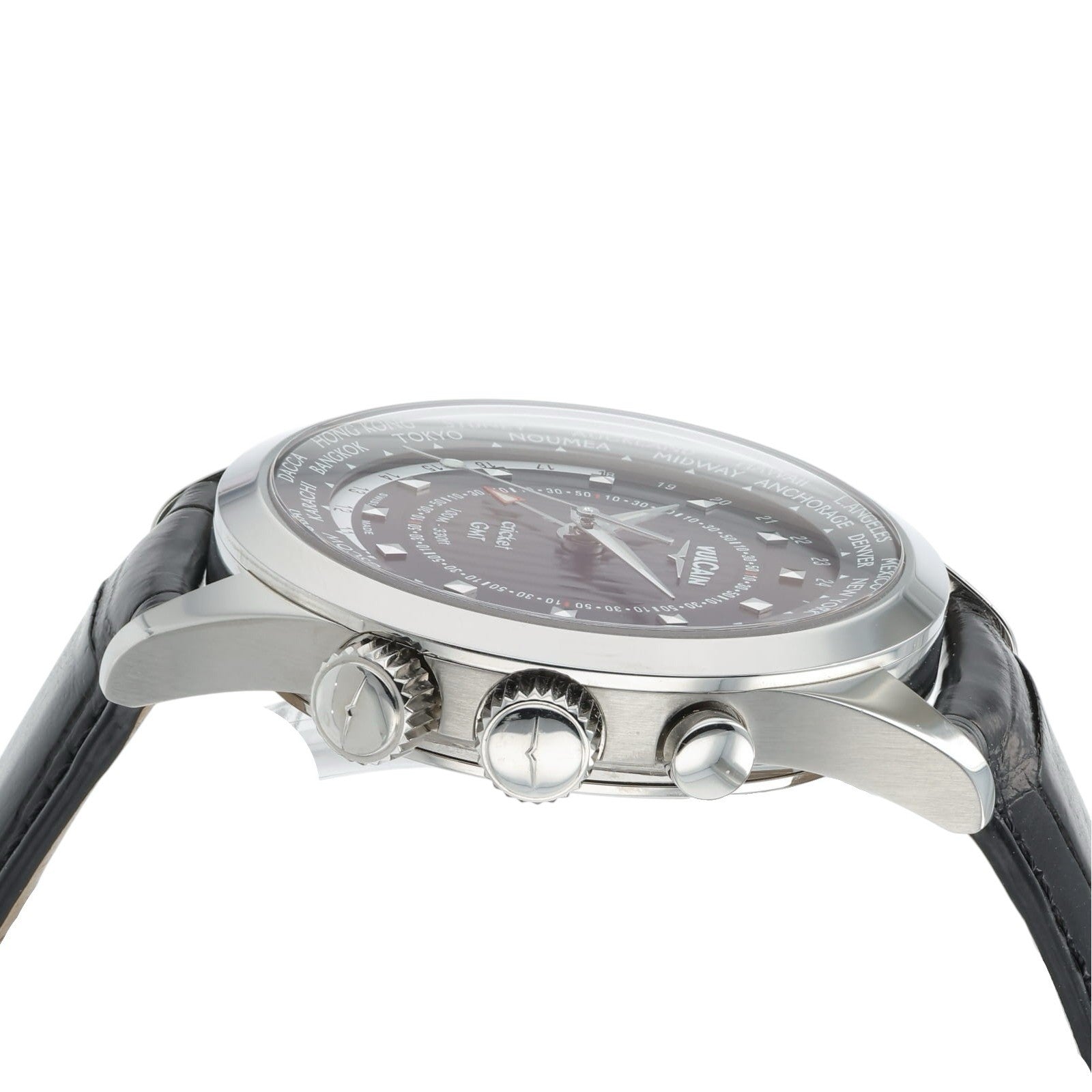 Vulcain Aviator Cricket GMT Steel Black Dial 42mm Manual Wind Watch 100135.2