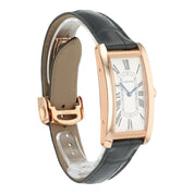 Cartier Tank Americaine Silver Roman Dial 18k Rose Gold Auto Watch WGTA0134