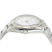 Rolex Oyster Perpetual Date White Dial Steel 34mm Automatic Men’s Watch 115234