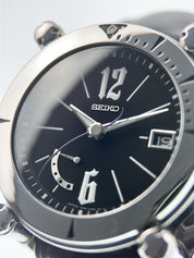 Seiko Galante Stainless Steel Black Dial 44mm Automatic Men's Watch SBLA037