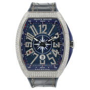 Franck Muller Vanguard Diamond Steel Blue Dial 45mm Auto Men's Watch V45 SC DT