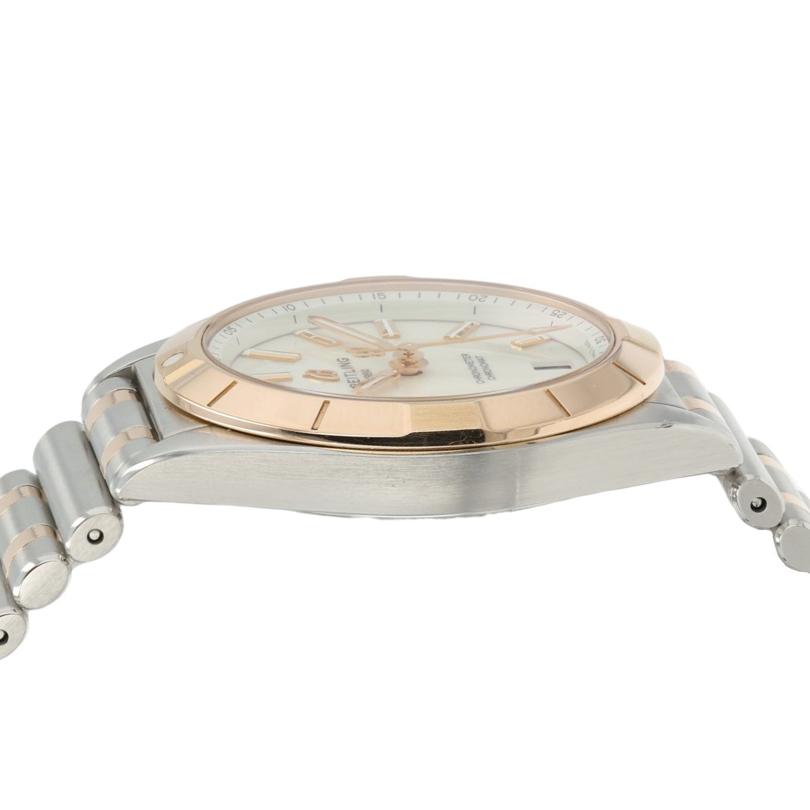 Breitling Chronomat White Dial 18k Rose Gold & Steel 32mm Quartz Womens U77310
