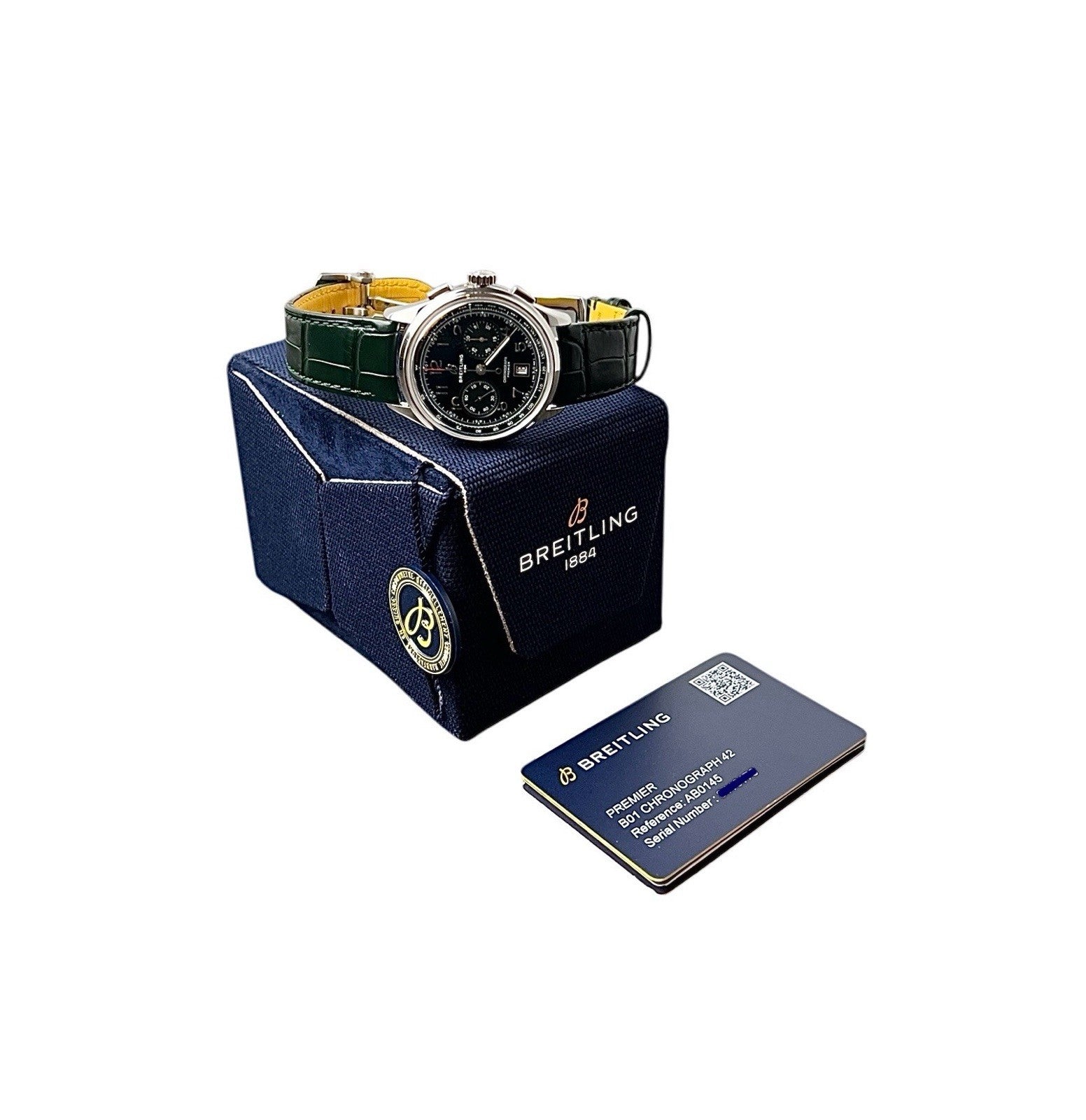 Breitling Premier B01 Stainless Steel Green Dial 42mm Automatic Mens AB0145