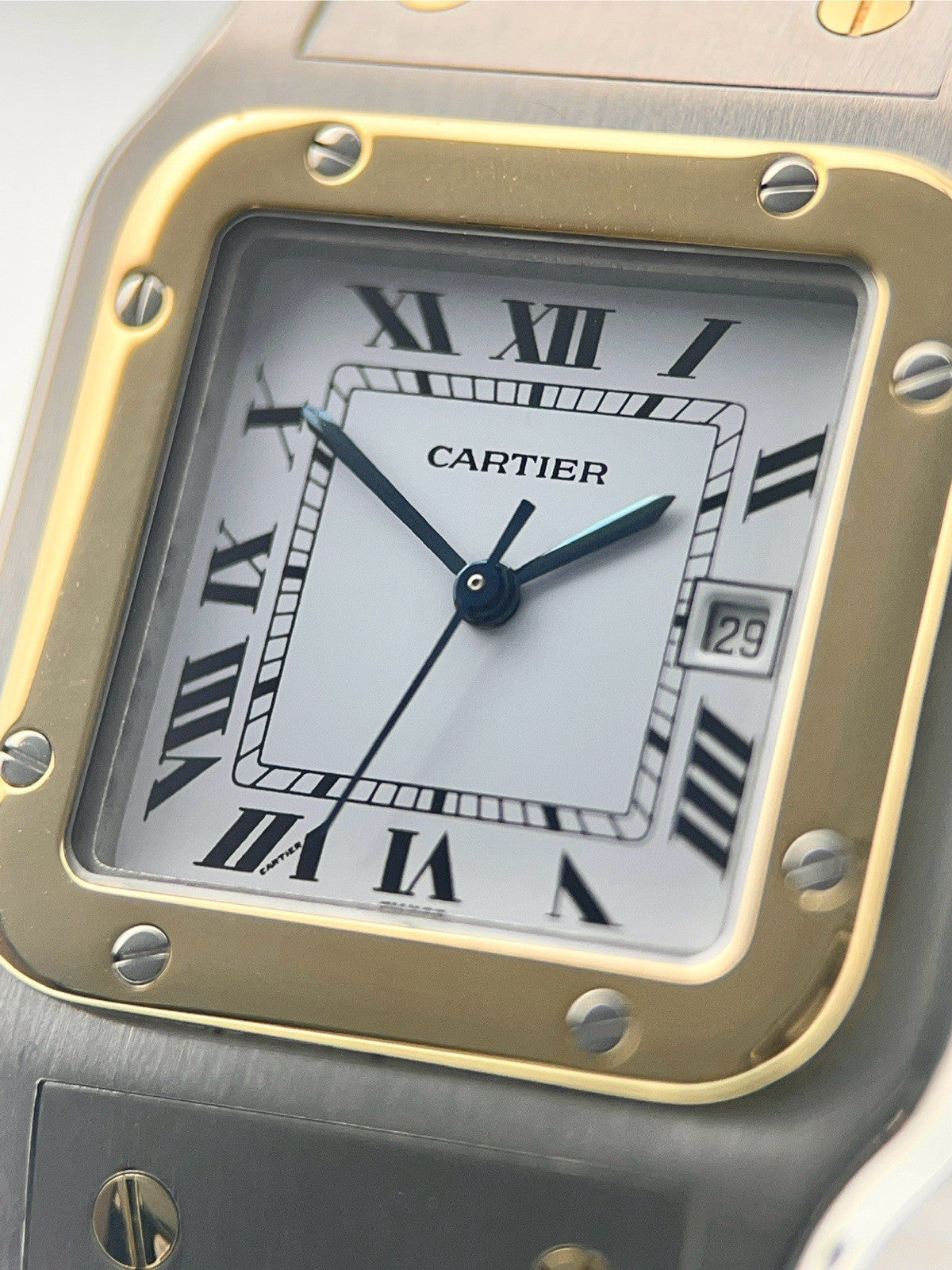 Cartier Santos Gold & Steel Silver Dial 29mm Automatic Men’s Watch 2961
