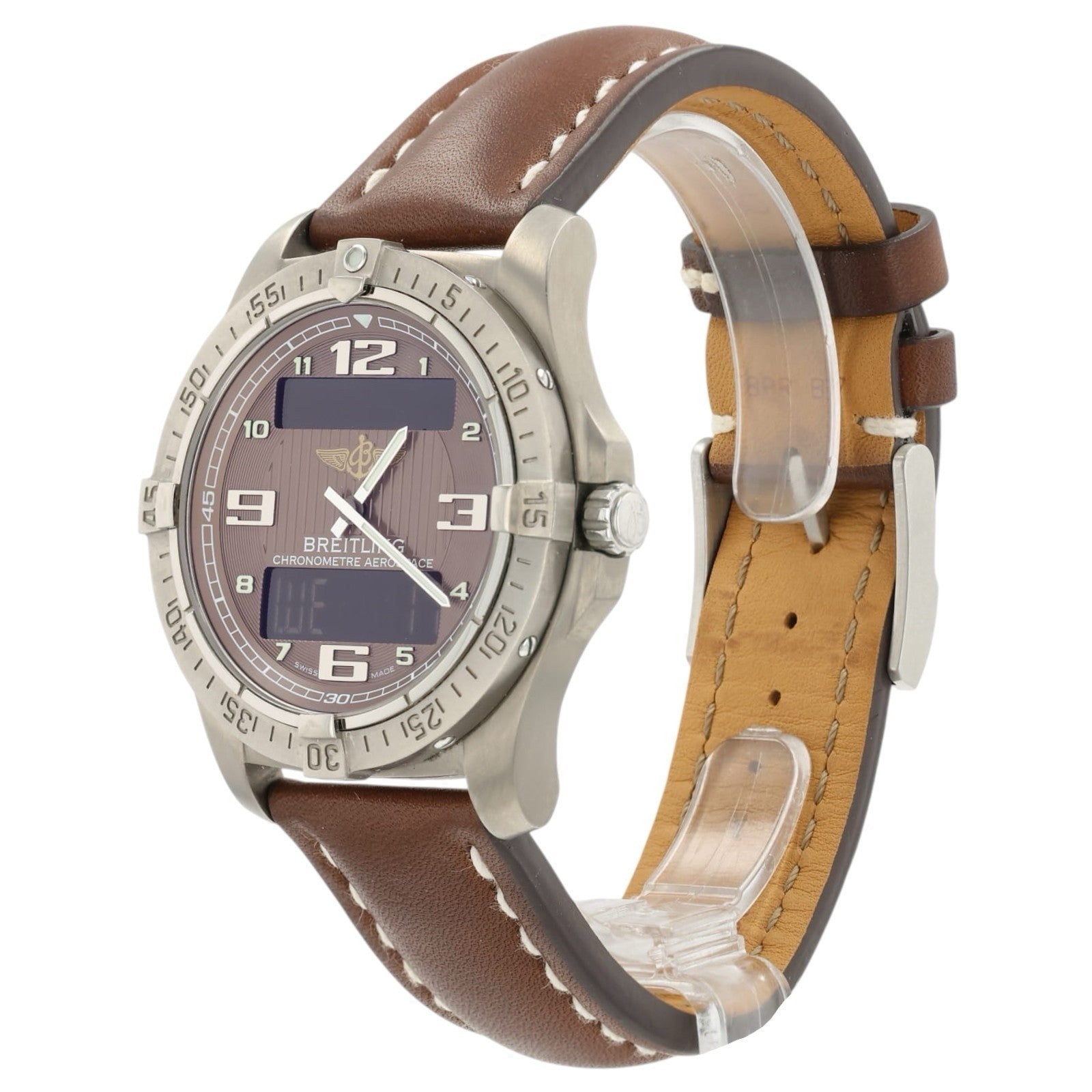 Breitling Aerospace Brown Dial Titanium 42mm Quartz Movement Mens Watch E79362