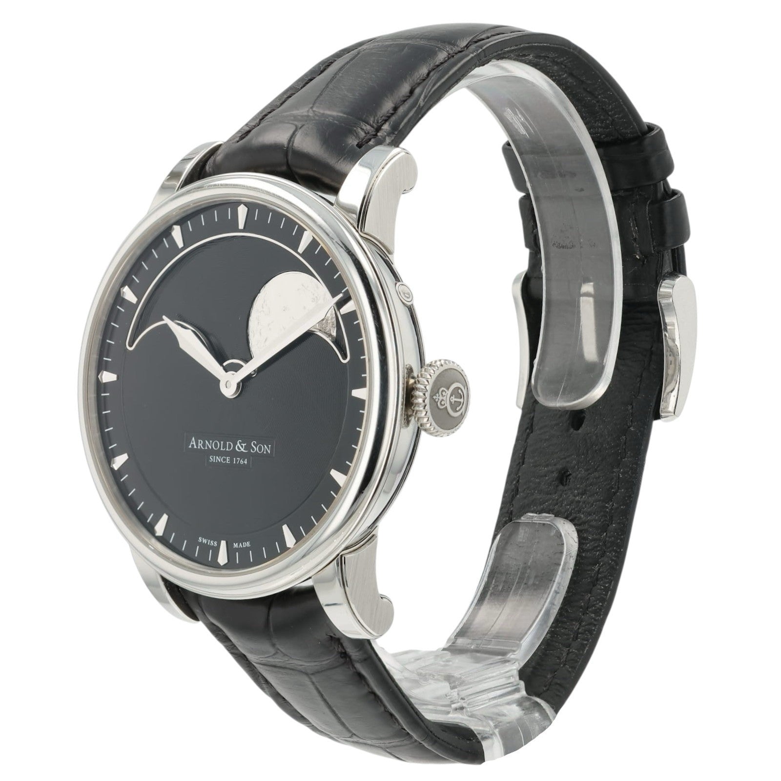 Arnold & Son Perpetual Moon Black Dial Steel 42mm Manual Mens 21.1.1.01.041