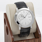 Piaget Altiplano Double Jeu 18k White Gold Leather Silver Grey Watch GOA32152