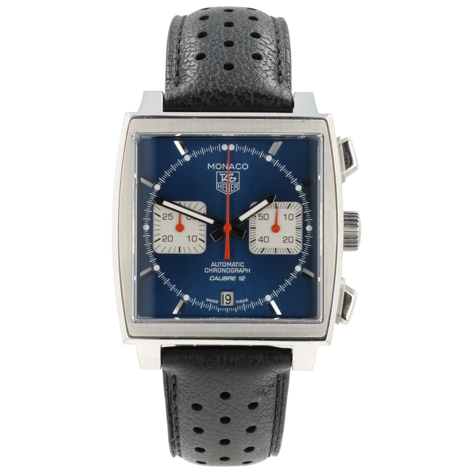 Tag Heuer Monaco Blue Dial Stainless Steel 39mm Automatic Mens Watch CAW2111-0