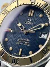 Omega Seamaster Diver 300M Gold & Steel Blue Dial 36mm Quartz Men’s 2342.80.00