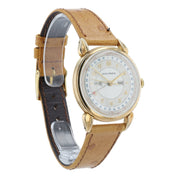 Movado Calendograph Silver Dial 14k Solid Gold 34mm Manual Wind Unisex 44823
