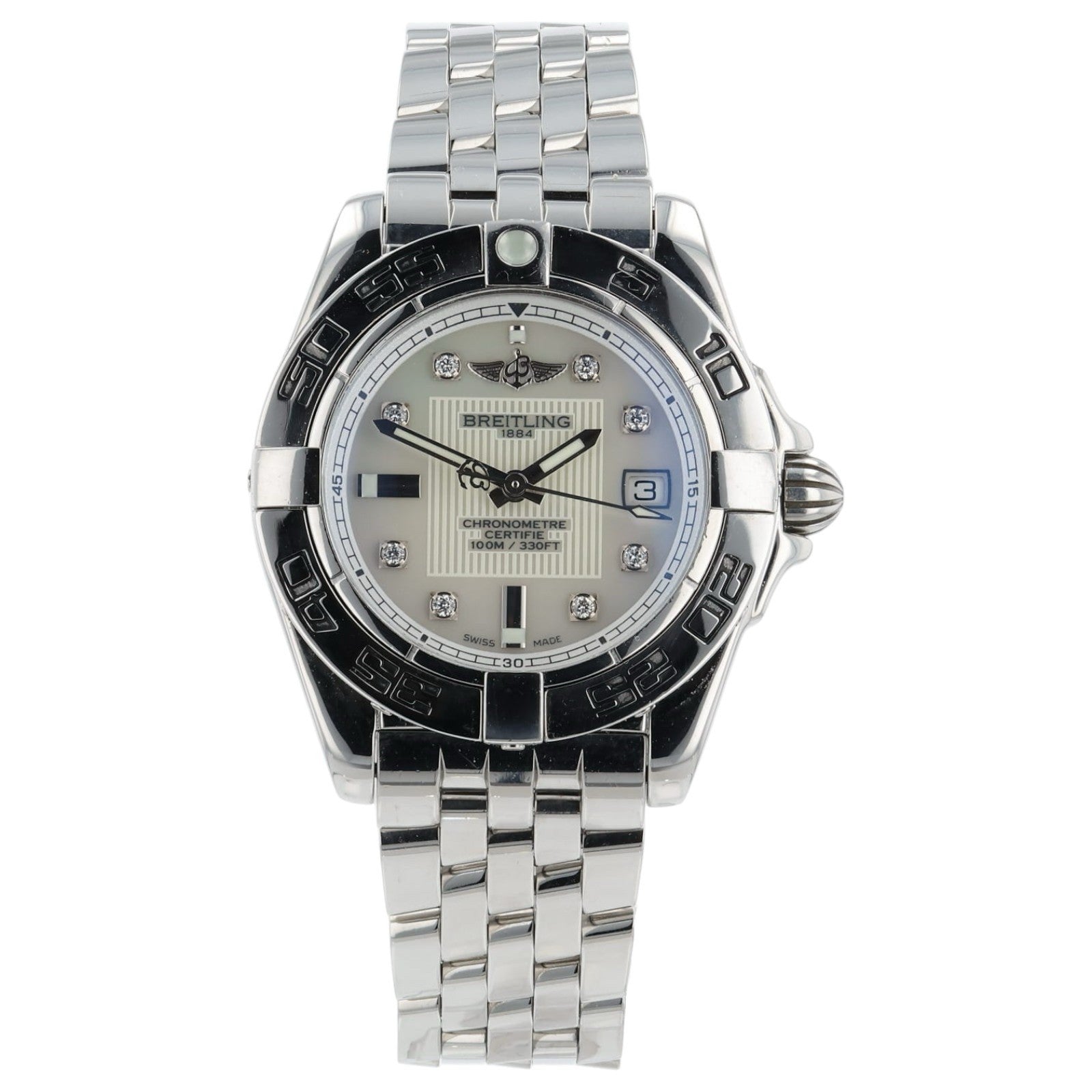 Breitling Windrider Cockpit Mother Of Pearl Dial Steel 32mm Quartz Watch A71356
