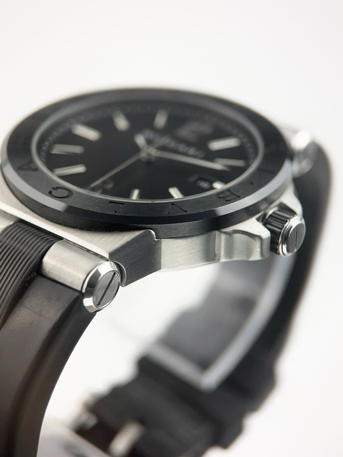Bulgari Diagono Stainless Steel Black Dial 42mm Automatic Mens Watch DG42SC