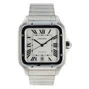 Cartier Santos Large Steel Silver Dial 39x47mm Automatic Mens Watch WSSA0018
