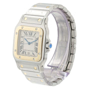 Cartier Santos Galbee Silver Dial Gold & Steel 29mm Quartz Unisex Watch 1566