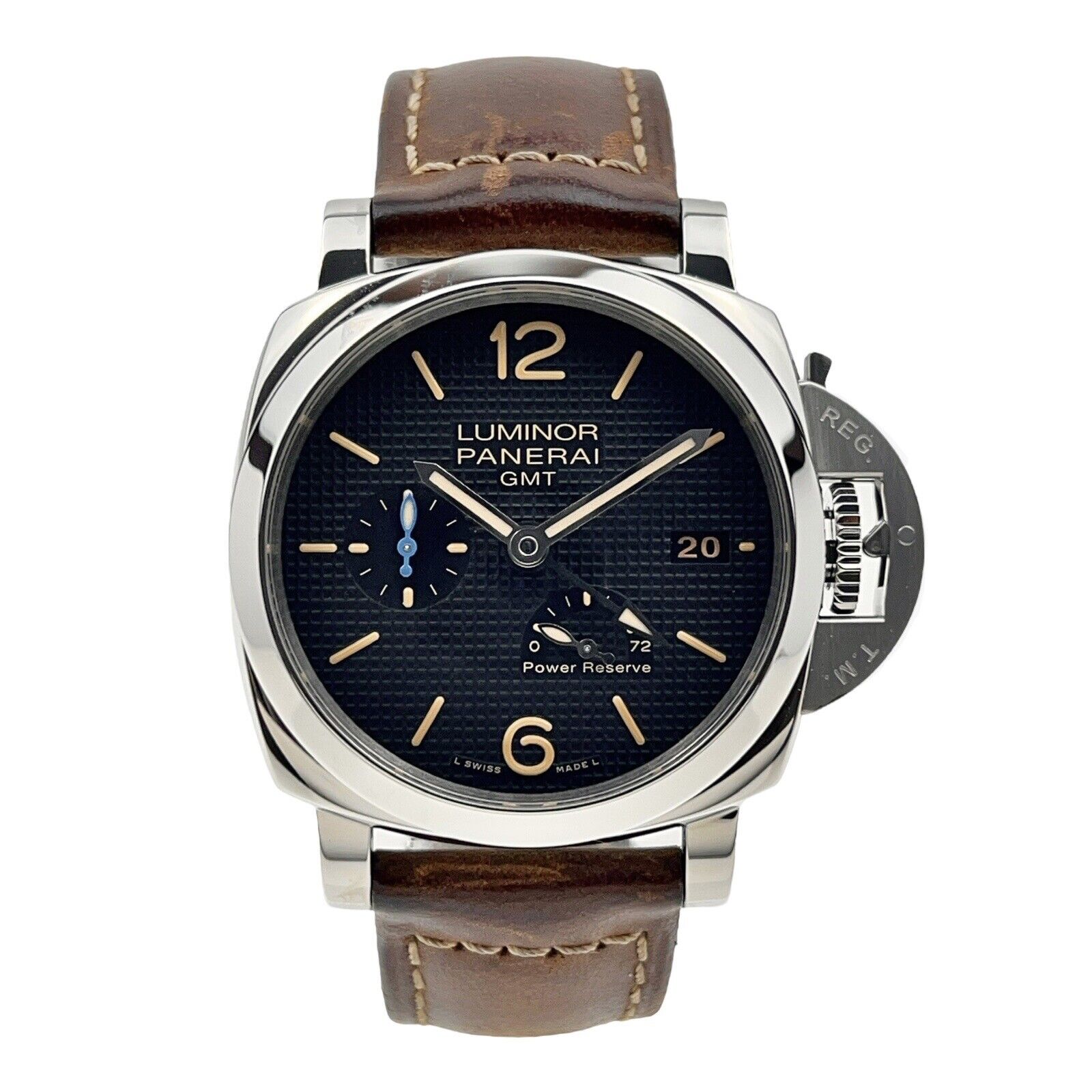 Panerai Luminor 1950 3 Days GMT Power Reserve Mens 42mm Watch Ref- PAM01537