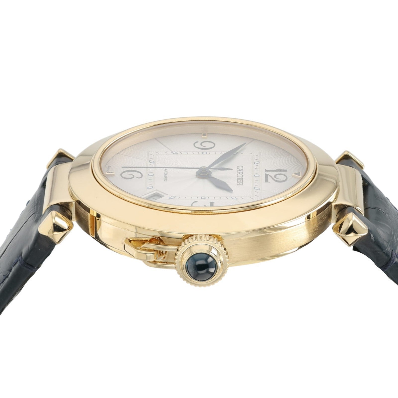 Cartier Pasha Silver Color Dial 18k Yellow Gold 42mm Automatic Mens WGPA0007