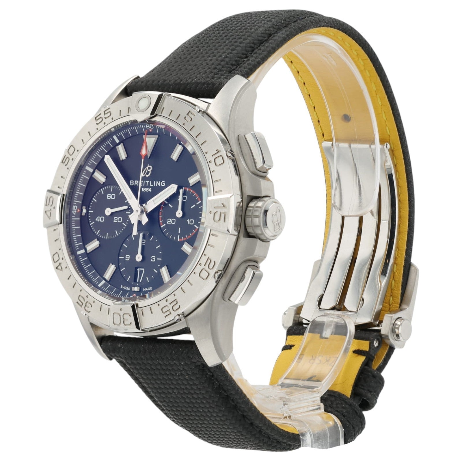 Breitling Avenger Chronograph Black Dial Steel 42mm Automatic Mens Watch AB0146