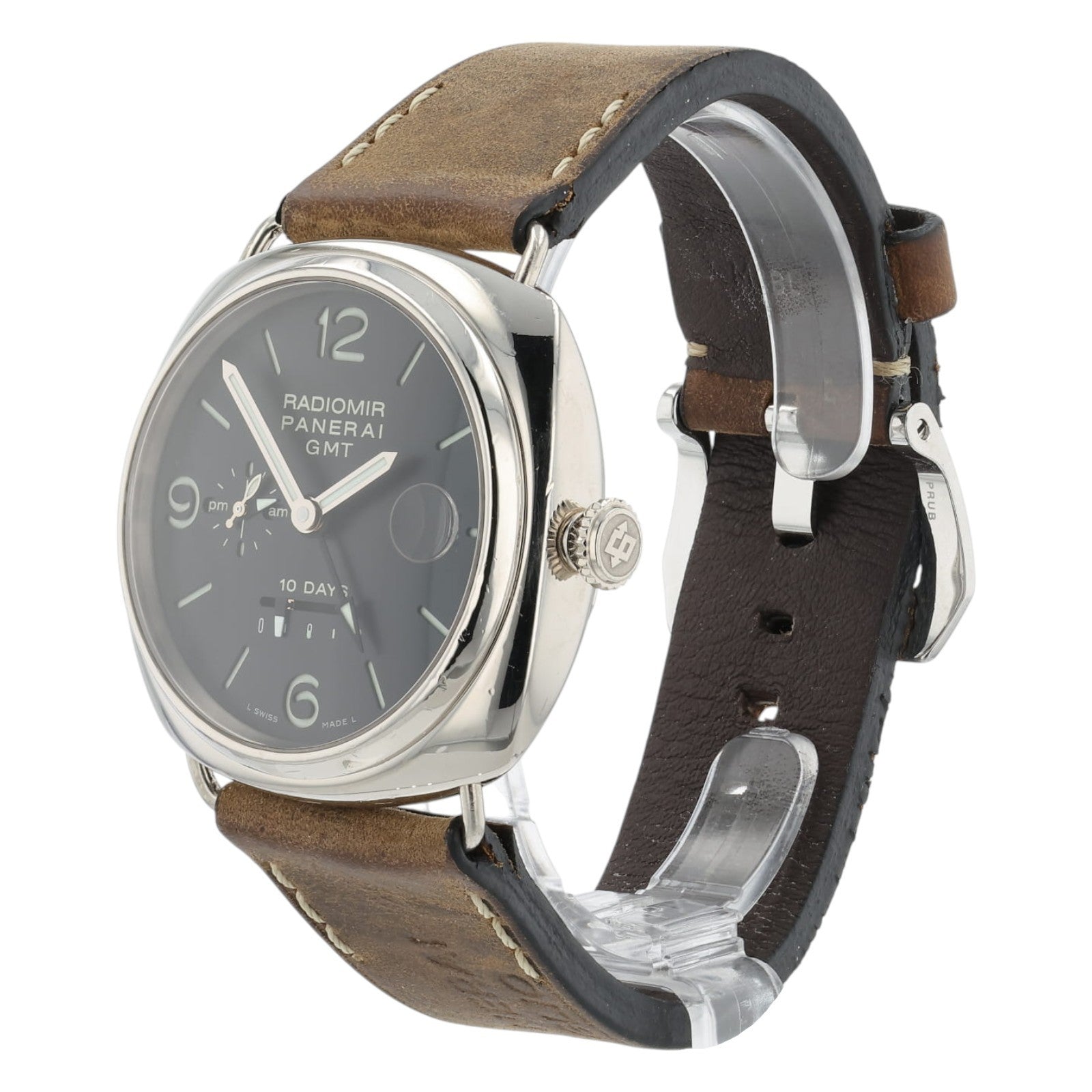 Panerai Radiomir 10 Days GMT Black Dial 45mm 18k White Gold Automatic PAM00235