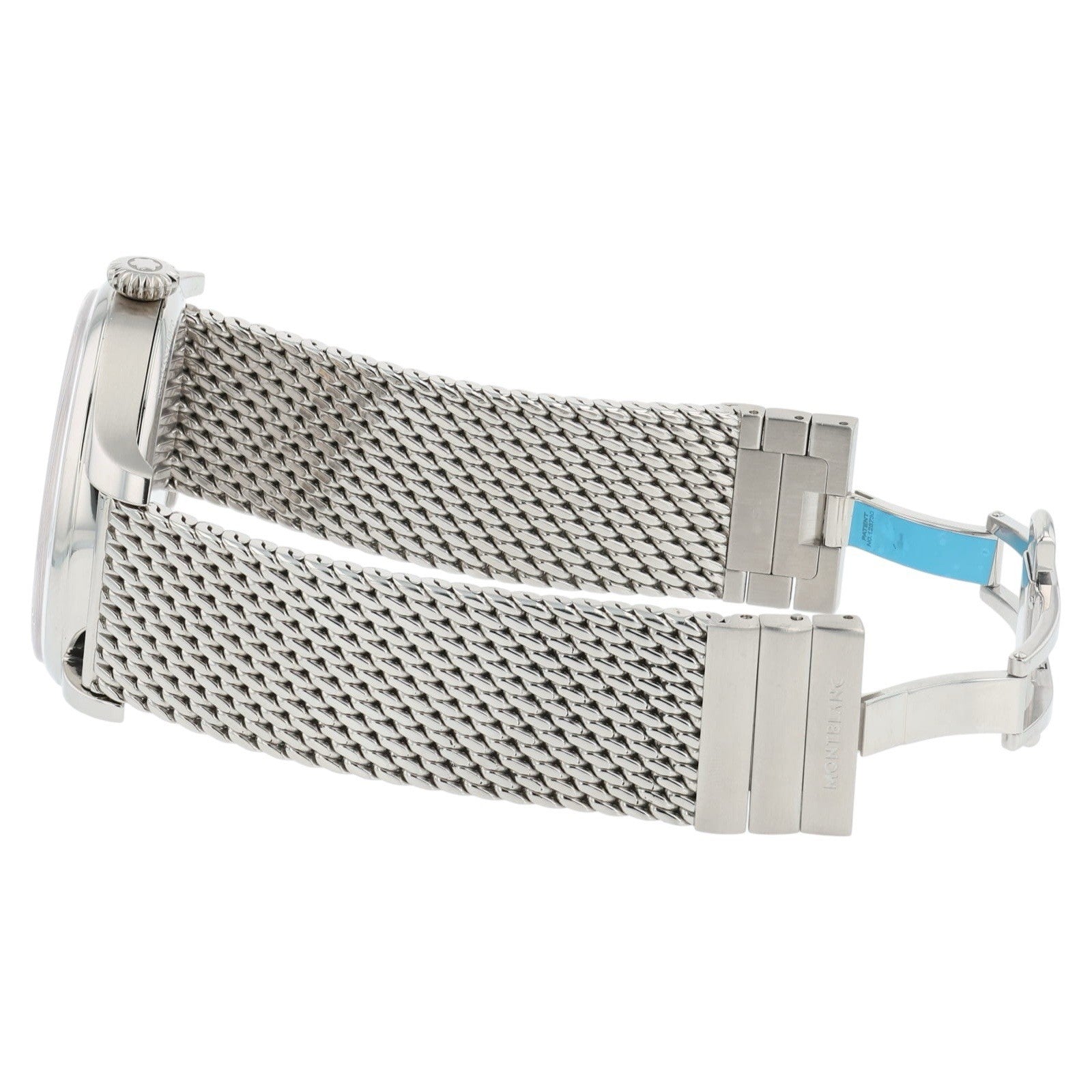 Montblanc 1858 44mm Mens Watch Stainless Steel Black Dial Manual Watch 115074