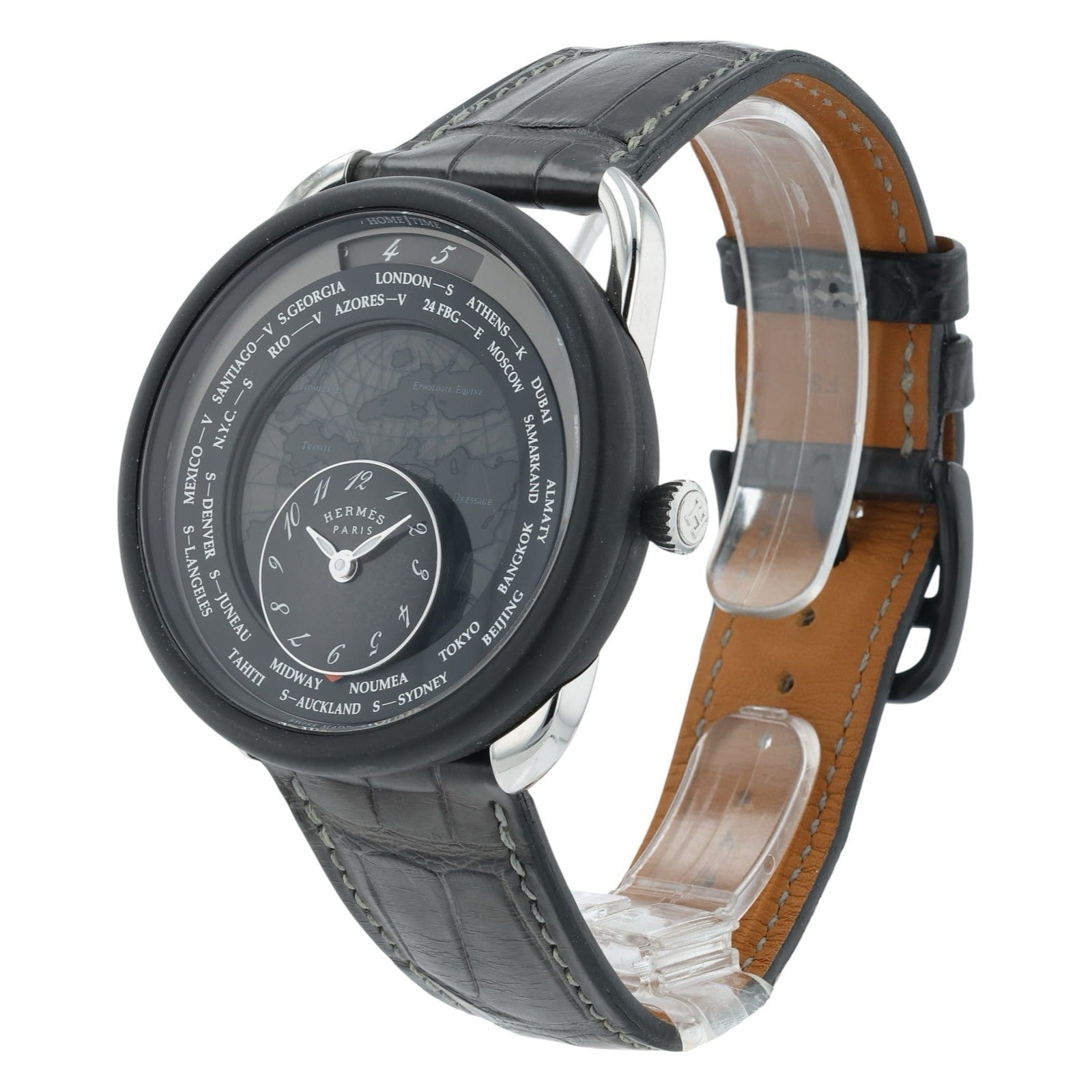 Hermes Arceau Titanium & Platinum Black Dial 41mm Automatic Men’s Watch AR10741