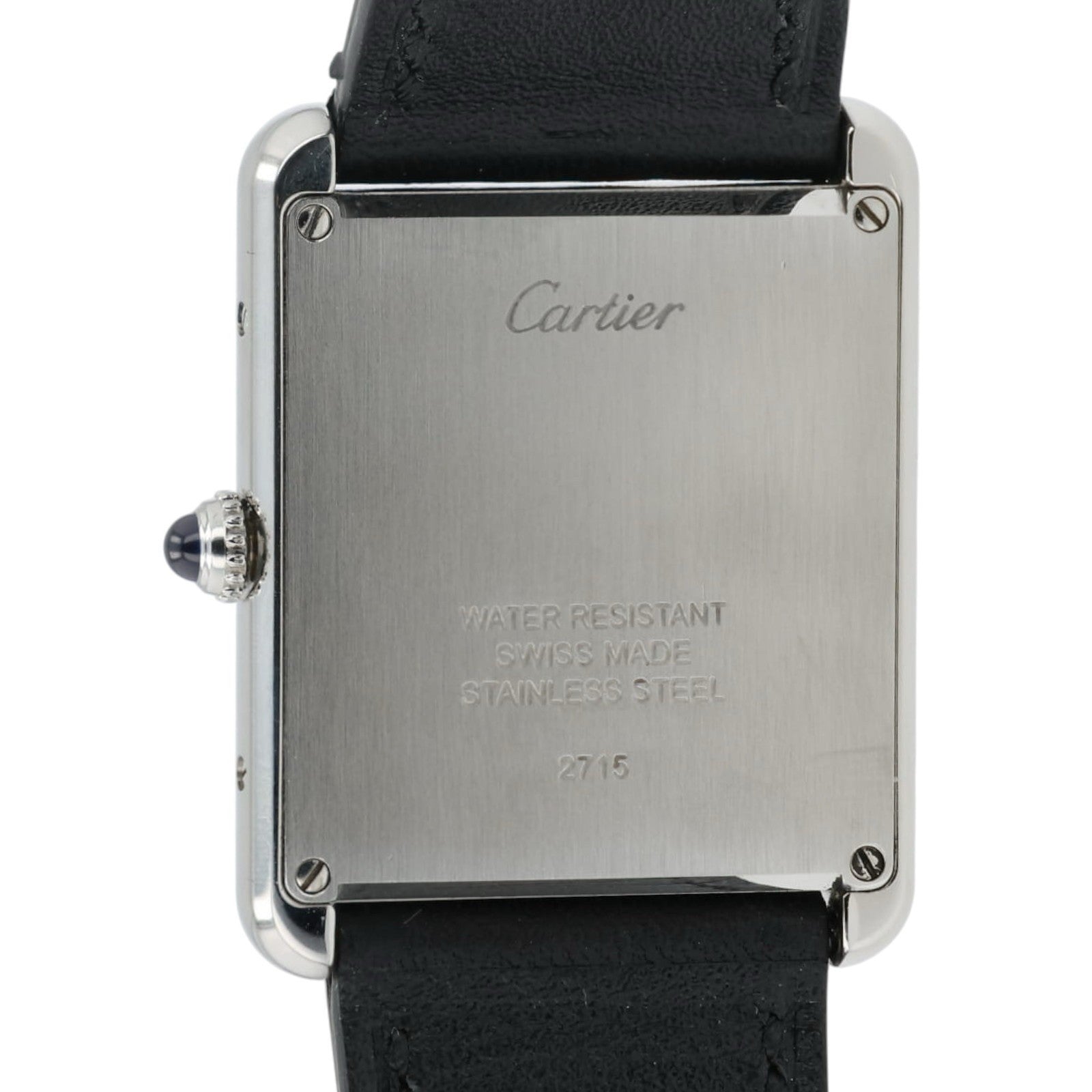 Cartier Tank Solo Silver Dial Stainless Steel 27x34mm Quartz Mens Watch W1018355