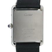 Cartier Tank Solo Silver Dial Stainless Steel 27x34mm Quartz Mens Watch W1018355