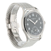 Montblanc 1858 44mm Mens Watch Stainless Steel Black Dial Manual Watch 115074