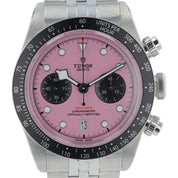 Tudor Black Bay Chrono Stainless Steel Pink Dial 41mm Automatic Mens Watch 79360
