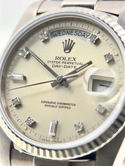 Rolex Day Date 18k White Gold 36mm Automatic Men’s Single Quickset Watch 18039