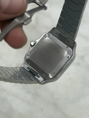 Cartier Santos Stainless Steel Grey Dial 39.8mm Automatic Men's Watch WSSA0037