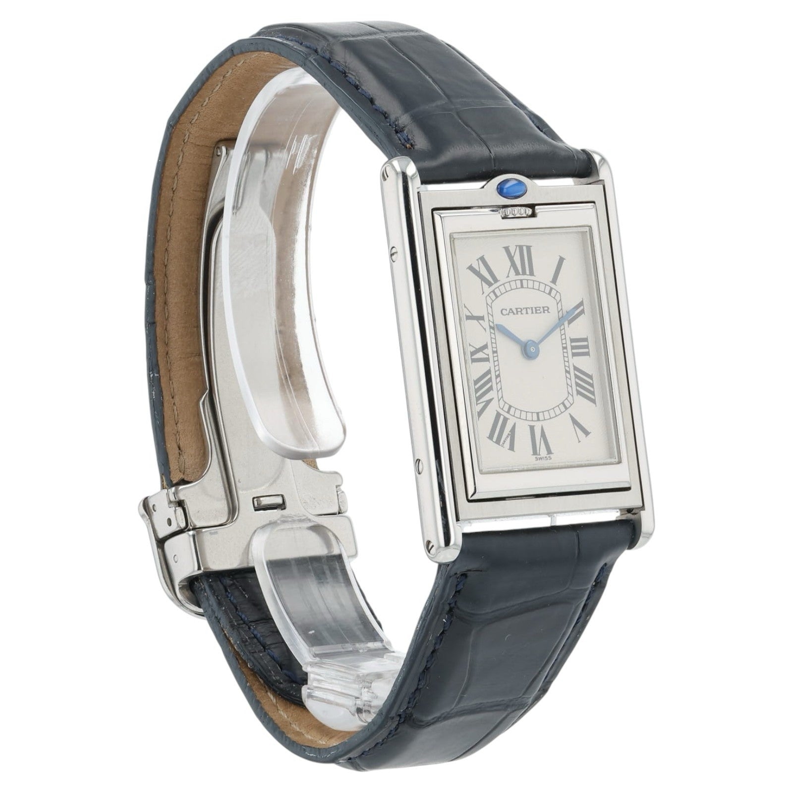 Cartier Tank Basculante White Dial Steel 25mm Manual Wind Men's Watch 2390