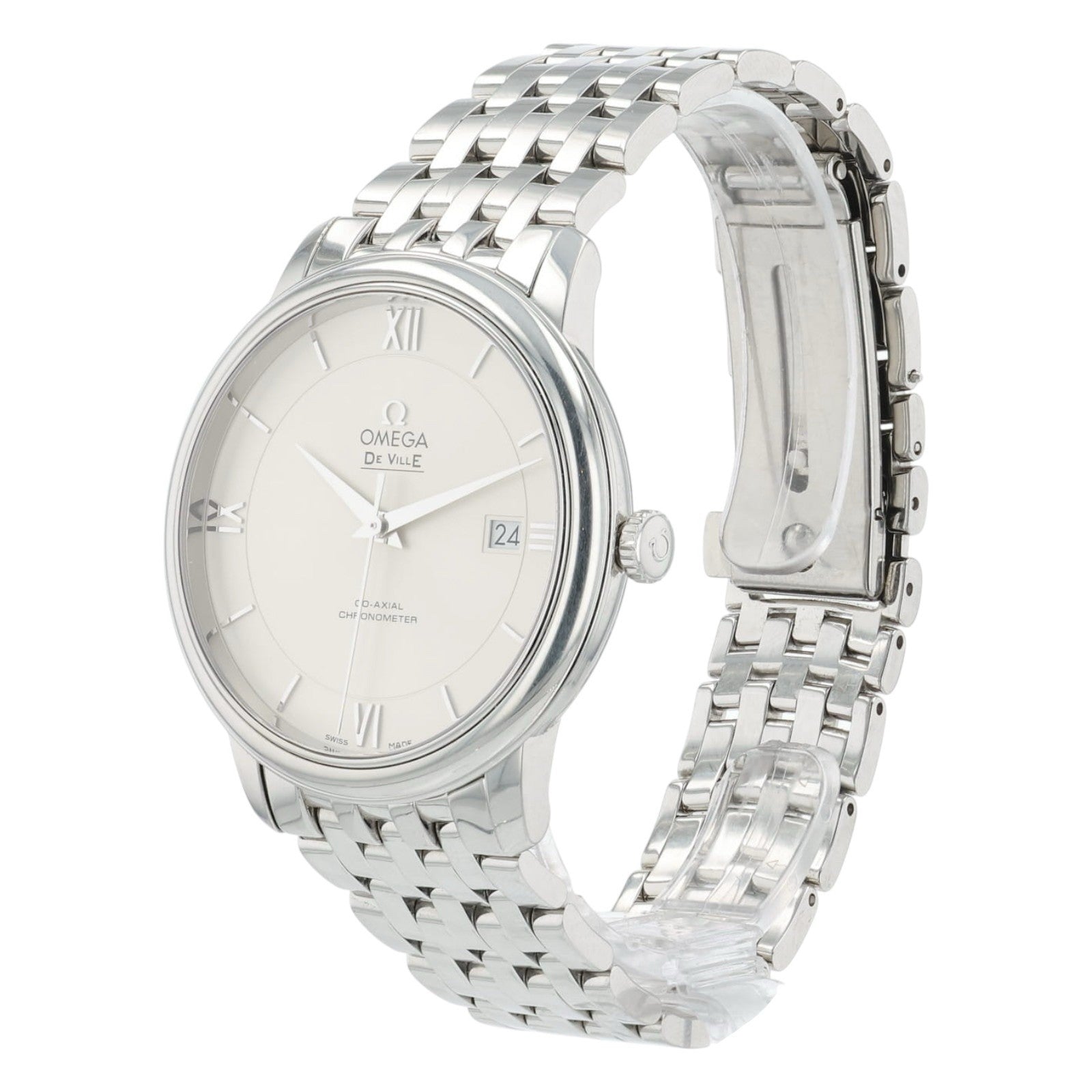 Omega DeVille Silver Dial Steel 39.5mm Automatic Mens Watch 424.10.40.20.02.003