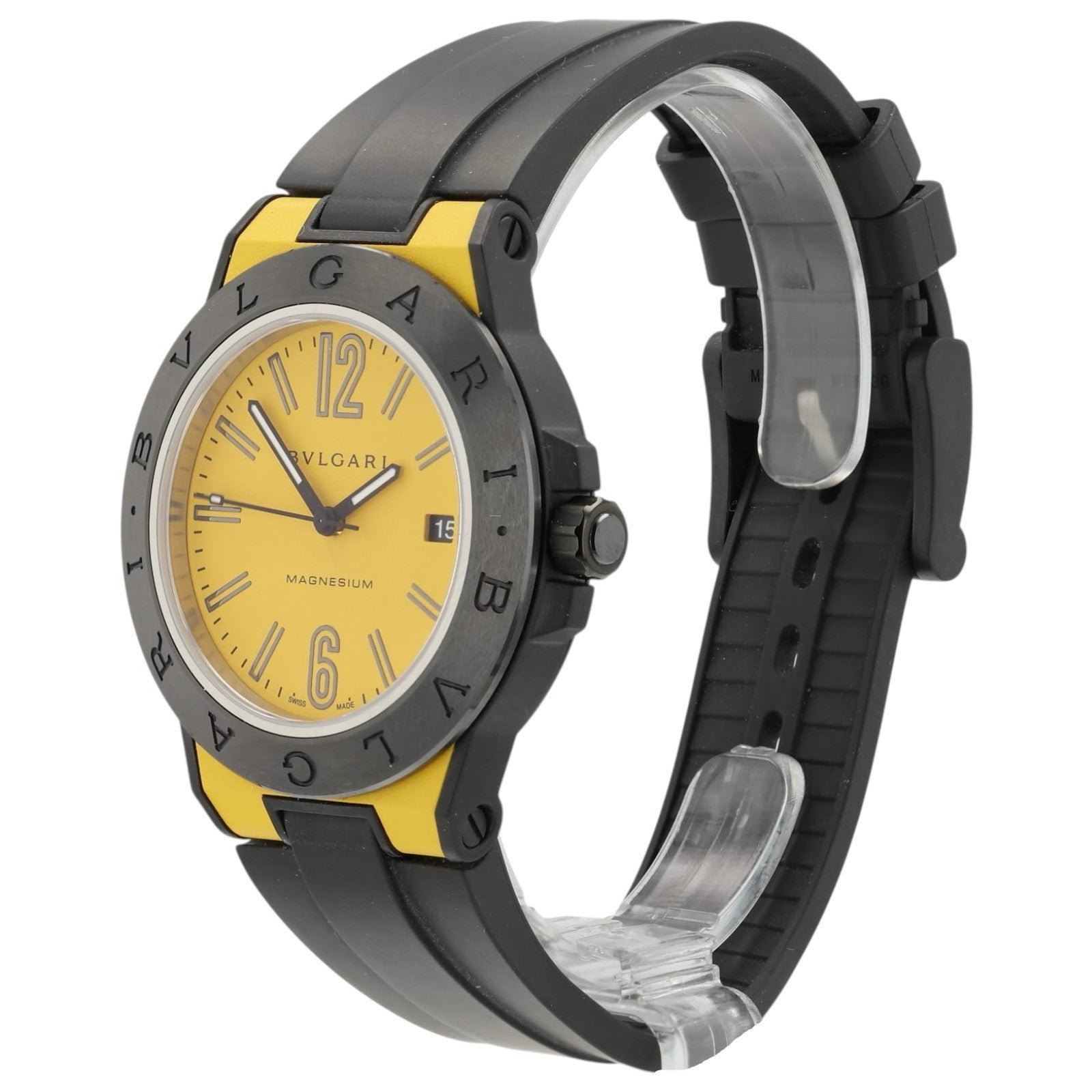 Bvlgari Diagono Magnesium Yellow Dial Steel 41mm Automatic Men’s Watch DG 41 SMC