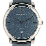Harry Winston Midnight 18k White Gold Blue Dial 42mm Automatic Mens MIDAHD42