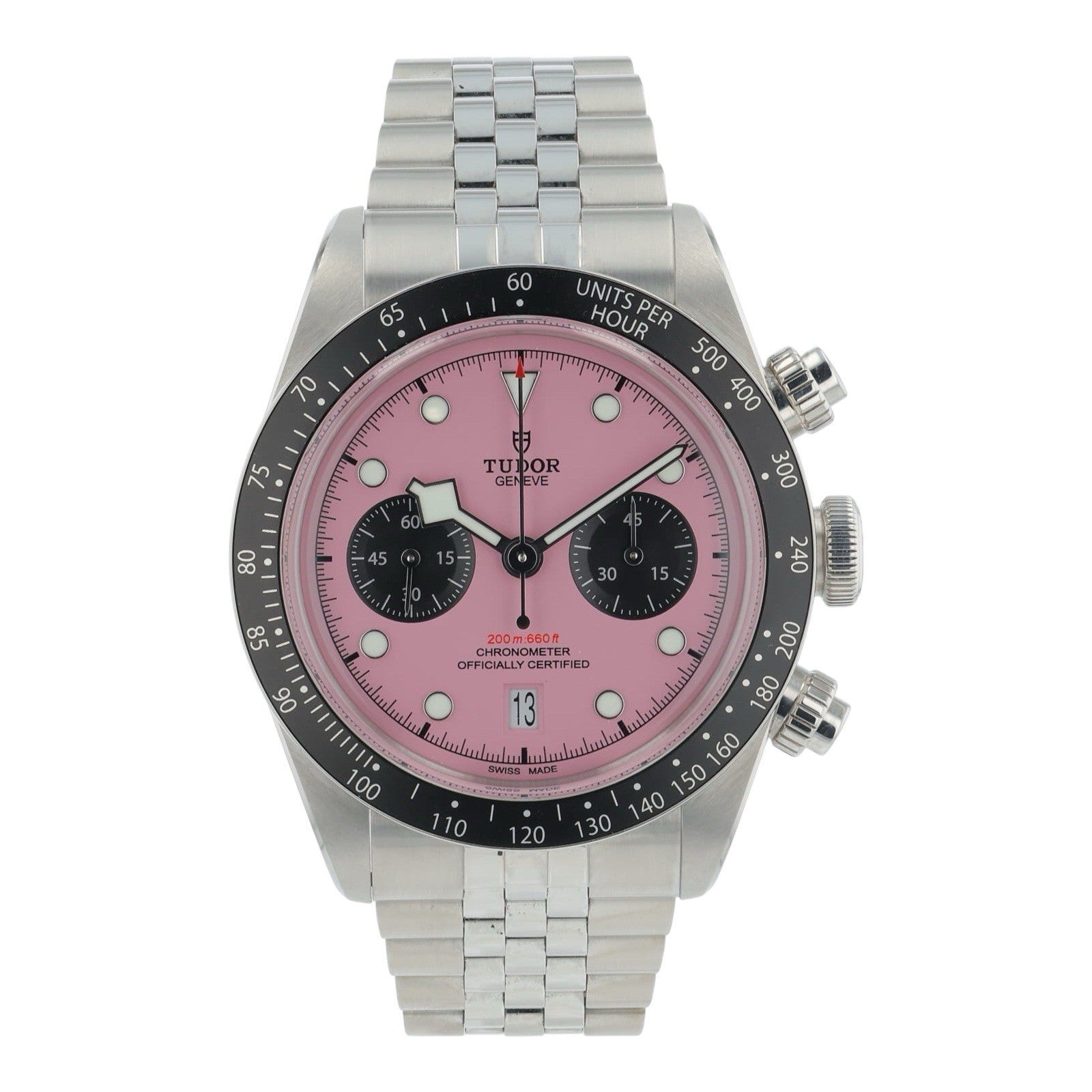 Tudor Black Bay Chrono Stainless Steel Pink Dial 41mm Auto Mens Watch 79360-0019