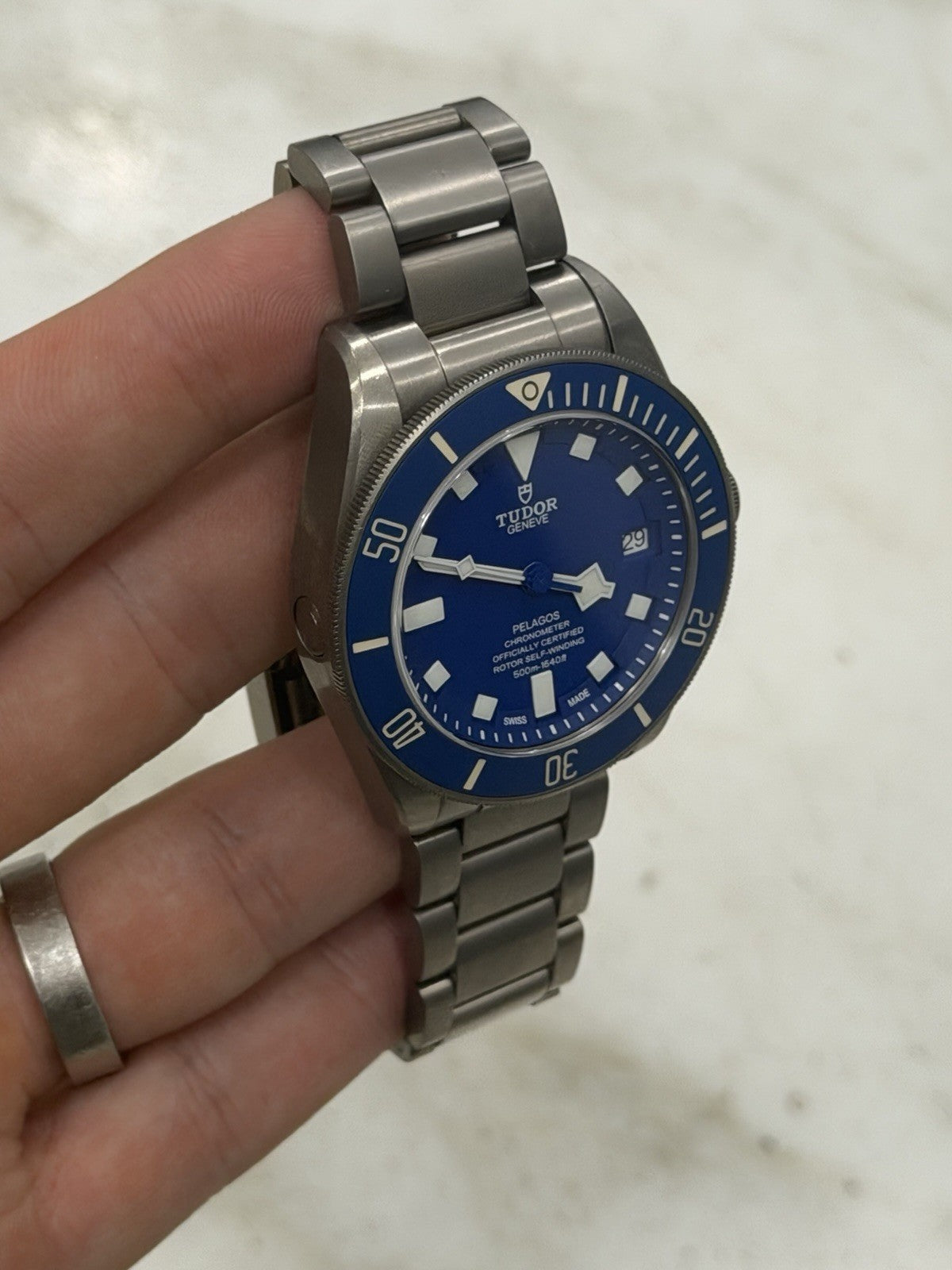2017 Tudor Pelagos Date Blue Dial Titanium Men's Watch 25600TB - Box/Papers