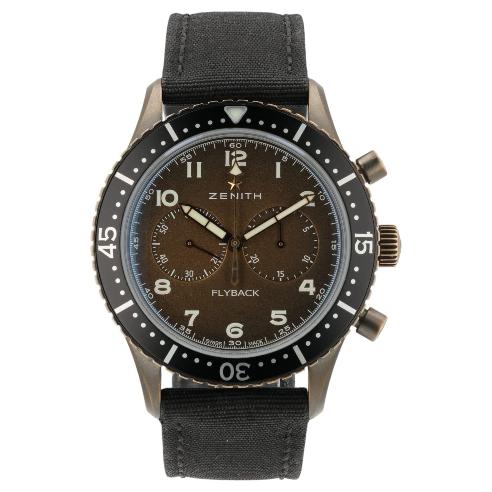 Zenith Pilot Chronometro Flyback Brown Dial Bronze 43mm Automatic 29.2240.405