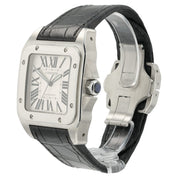 Cartier Santos Silver Dial Stainless Steel 38mm Automatic Men's Watch W20073X8