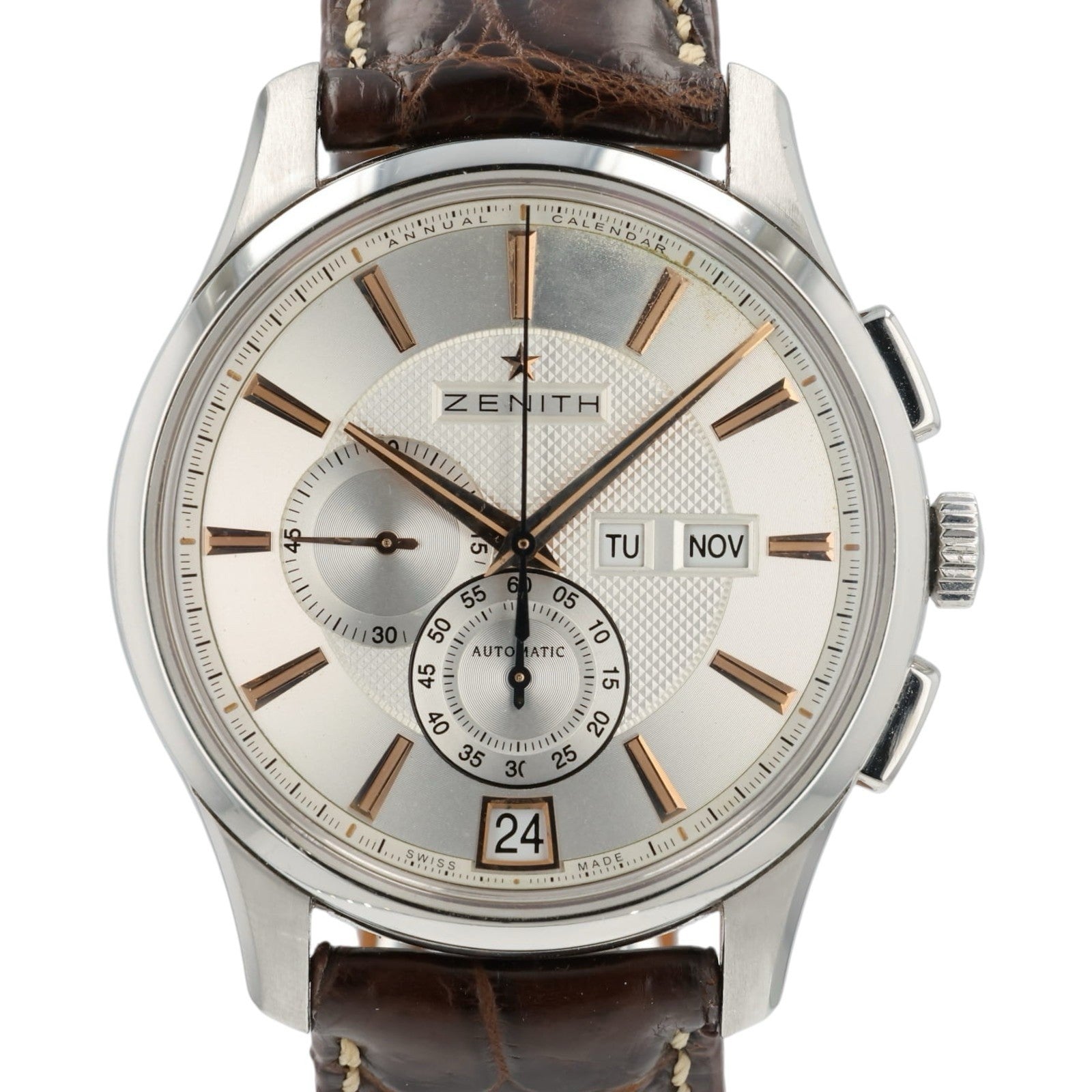 Zenith Winsor Annual Calendar Silver Dial Steel 42mm Auto Watch 03.2070.4054