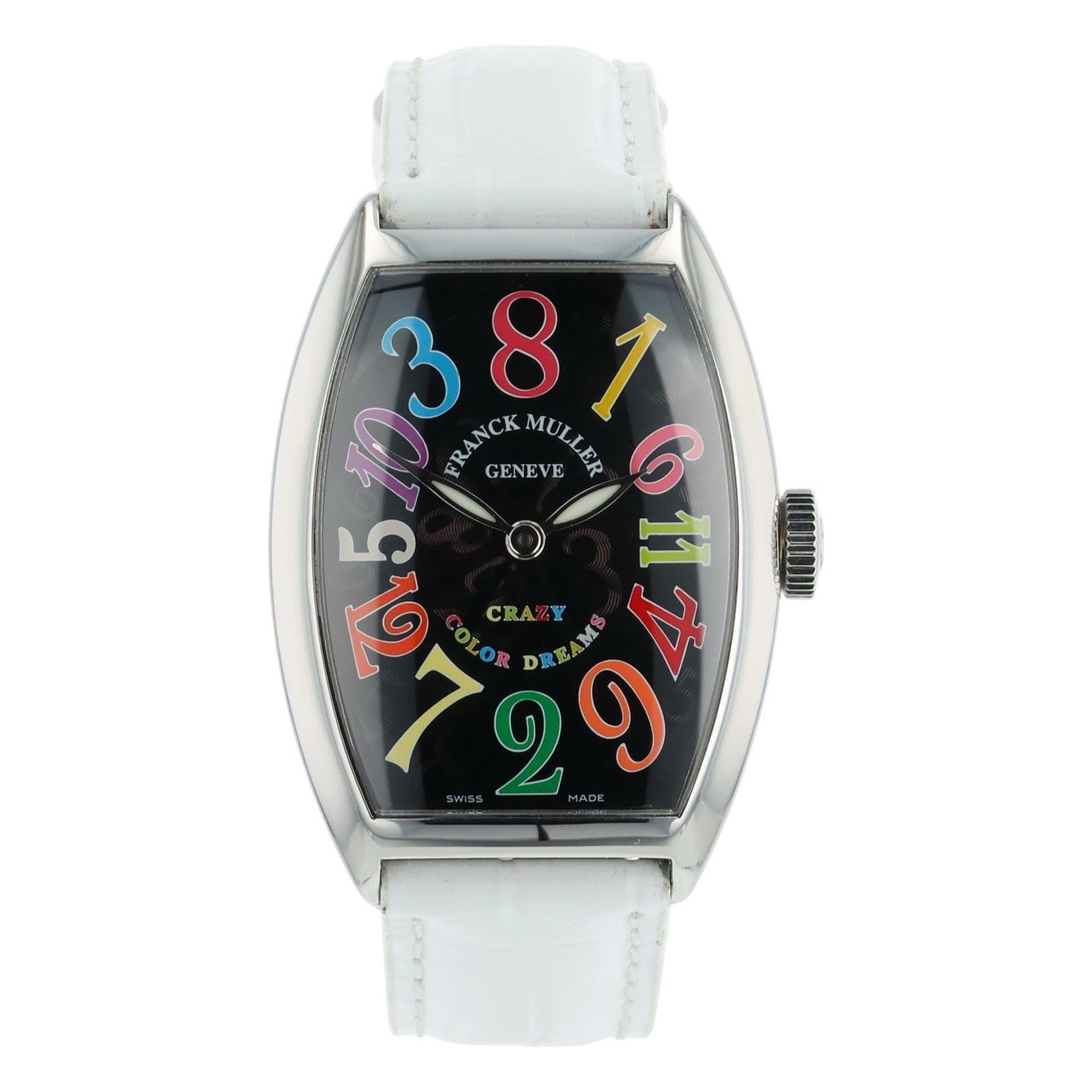 Franck Muller Crazy Hour Steel Black Dial 32mm Automatic Mens 5850 CH COL RM