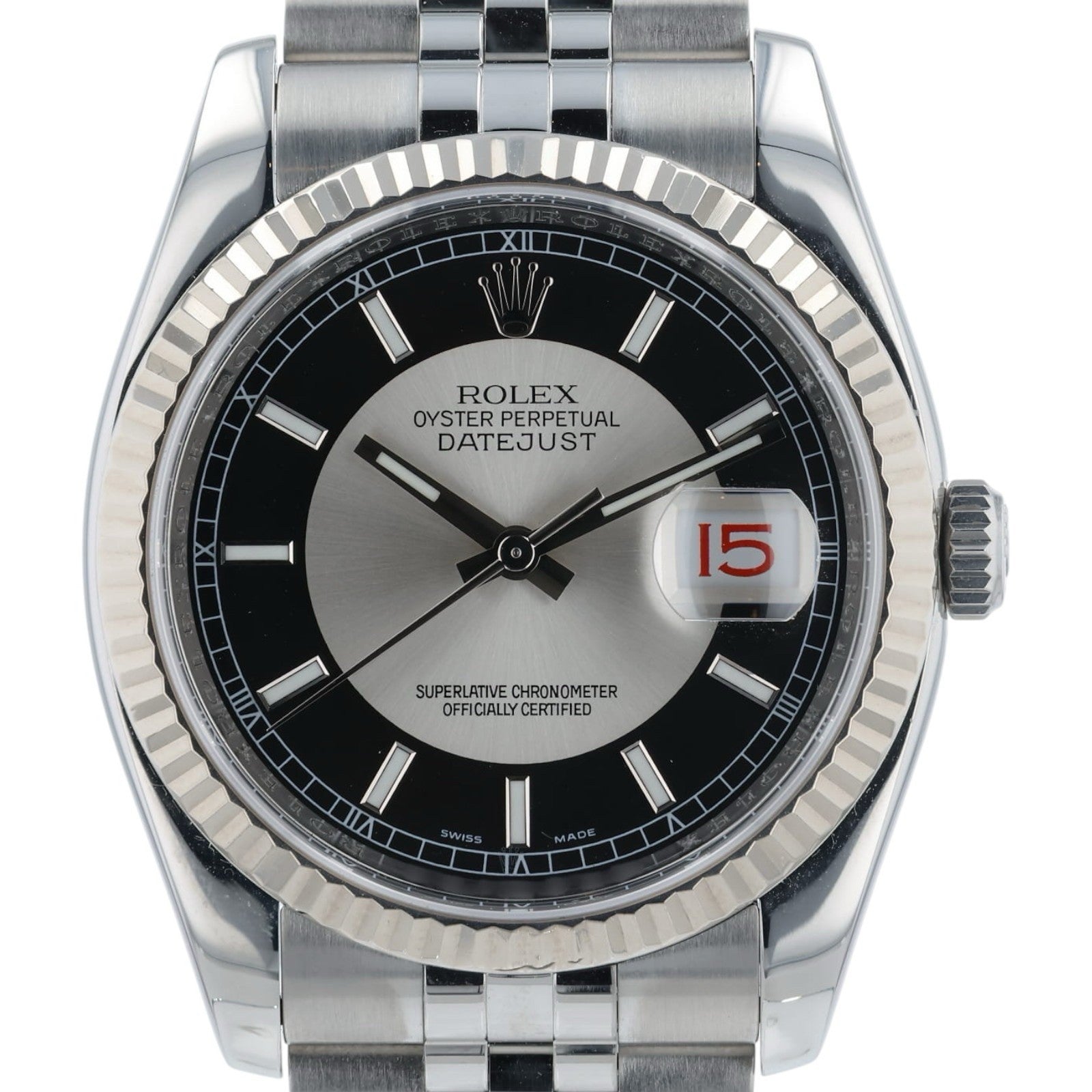 Rolex Datejust Tuxedo Dial Steel 36mm Automatic Men's Watch 116234 - Full Set