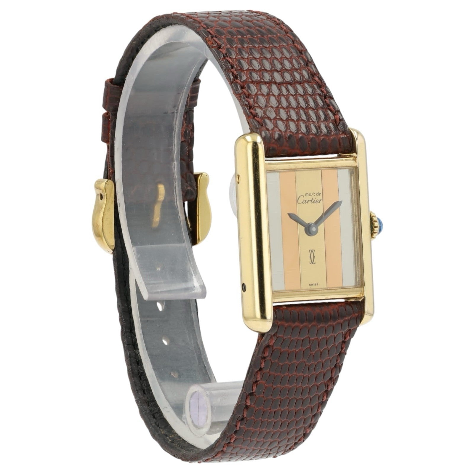 Must De Cartier Tank Multi Color Trinity Dial Vermeil Case 20.5mm x 28mm Manual