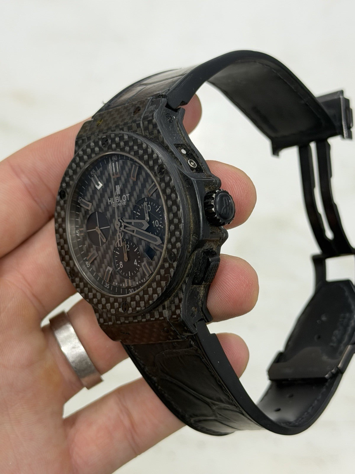 Hublot Big Bang 301.QX.1740.GR 44mm Carbon Black Dial Auto Watch - FOR PARTS