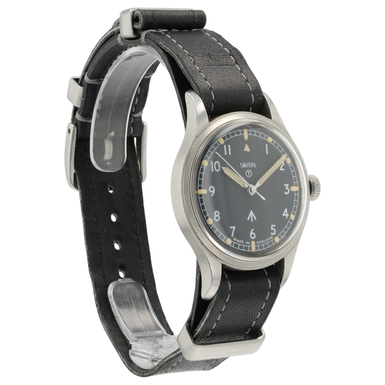 Smiths W10 Black Dial Stainless Steel 35mm Manual Wind Men’s Watch W10