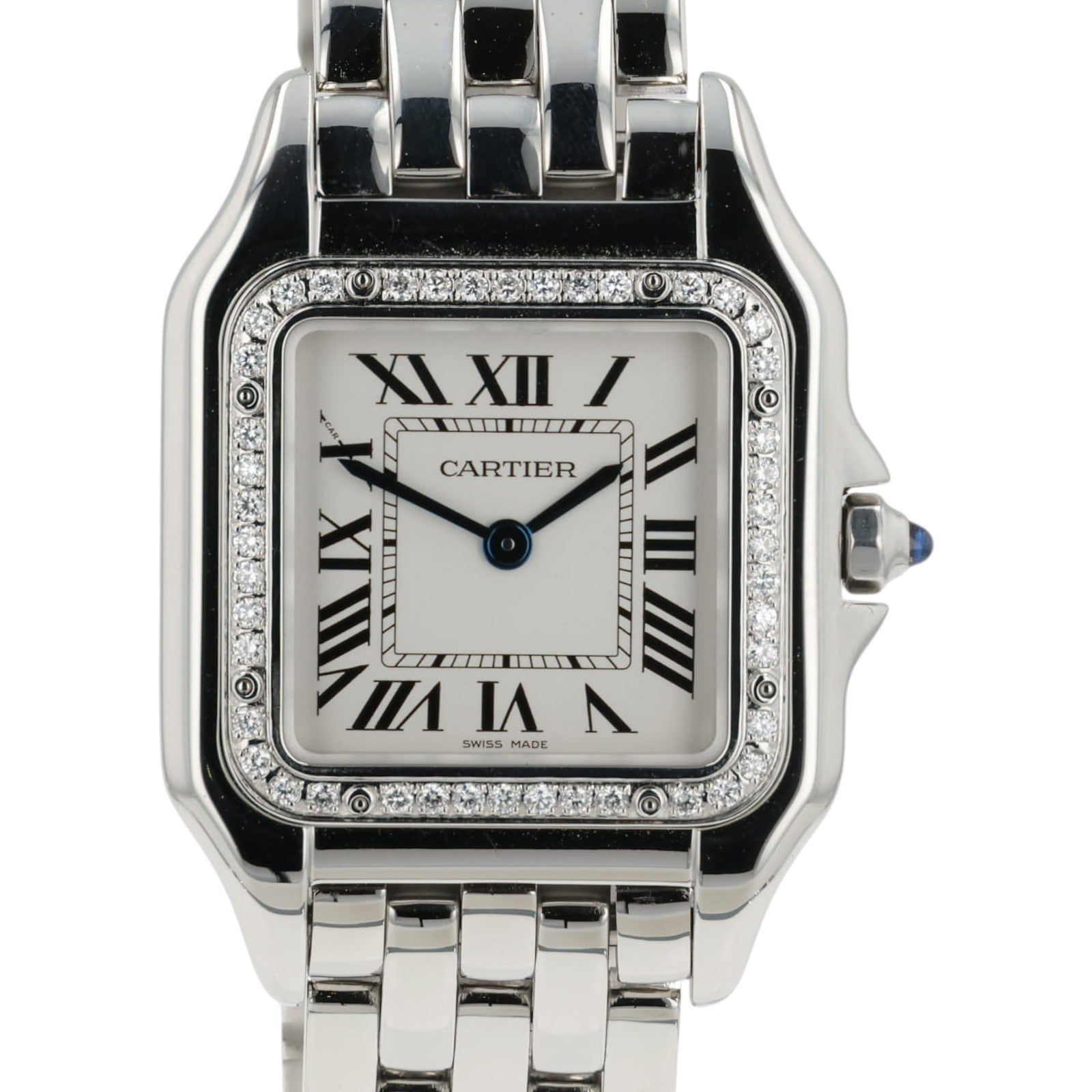 Cartier Panthere Silver Dial Stainess Steel 27mm Quartz Womens Watch W4PN0008