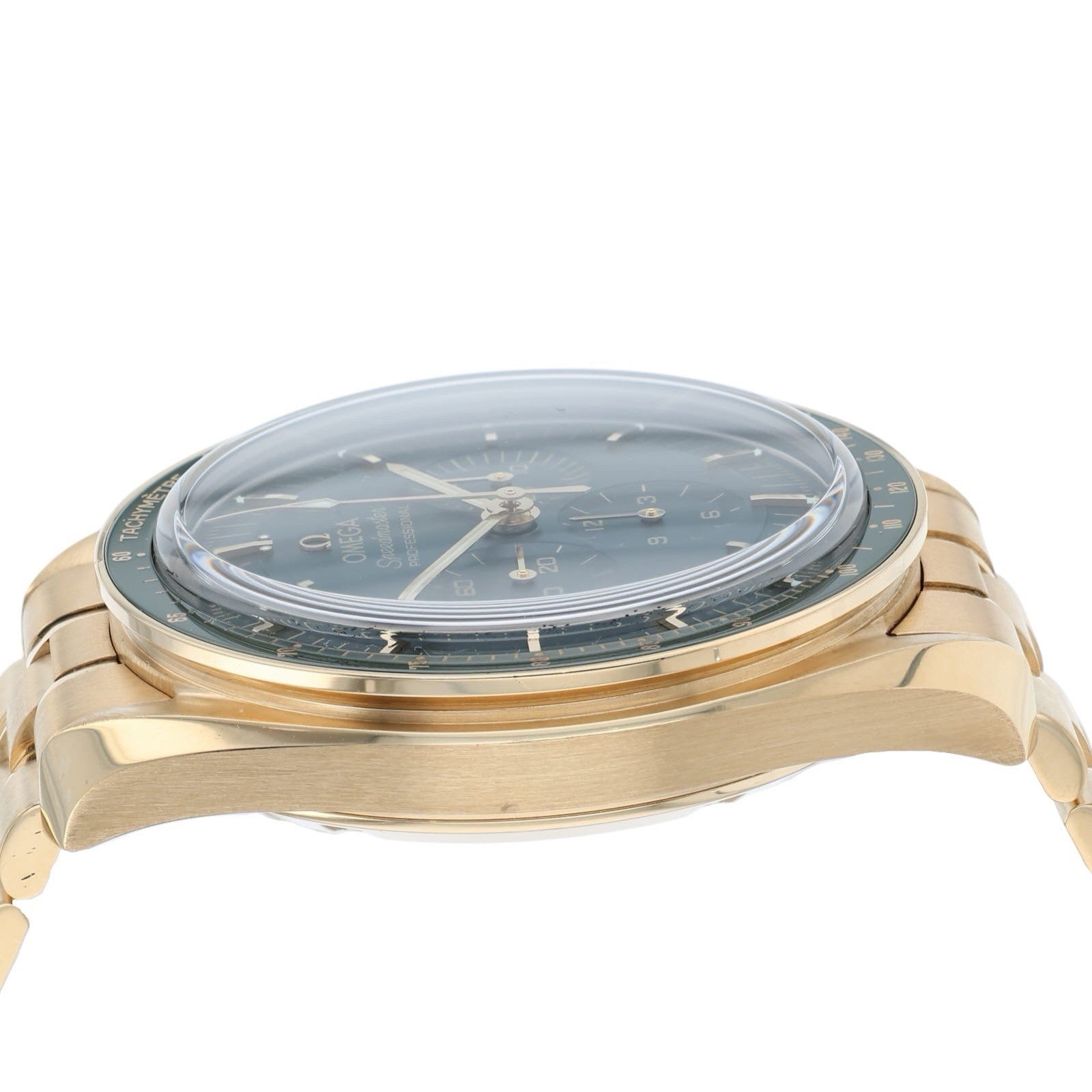 Omega Speedmaster 18k Yellow Gold Green Dial 42mm Manual 310.60.42.50.10.001