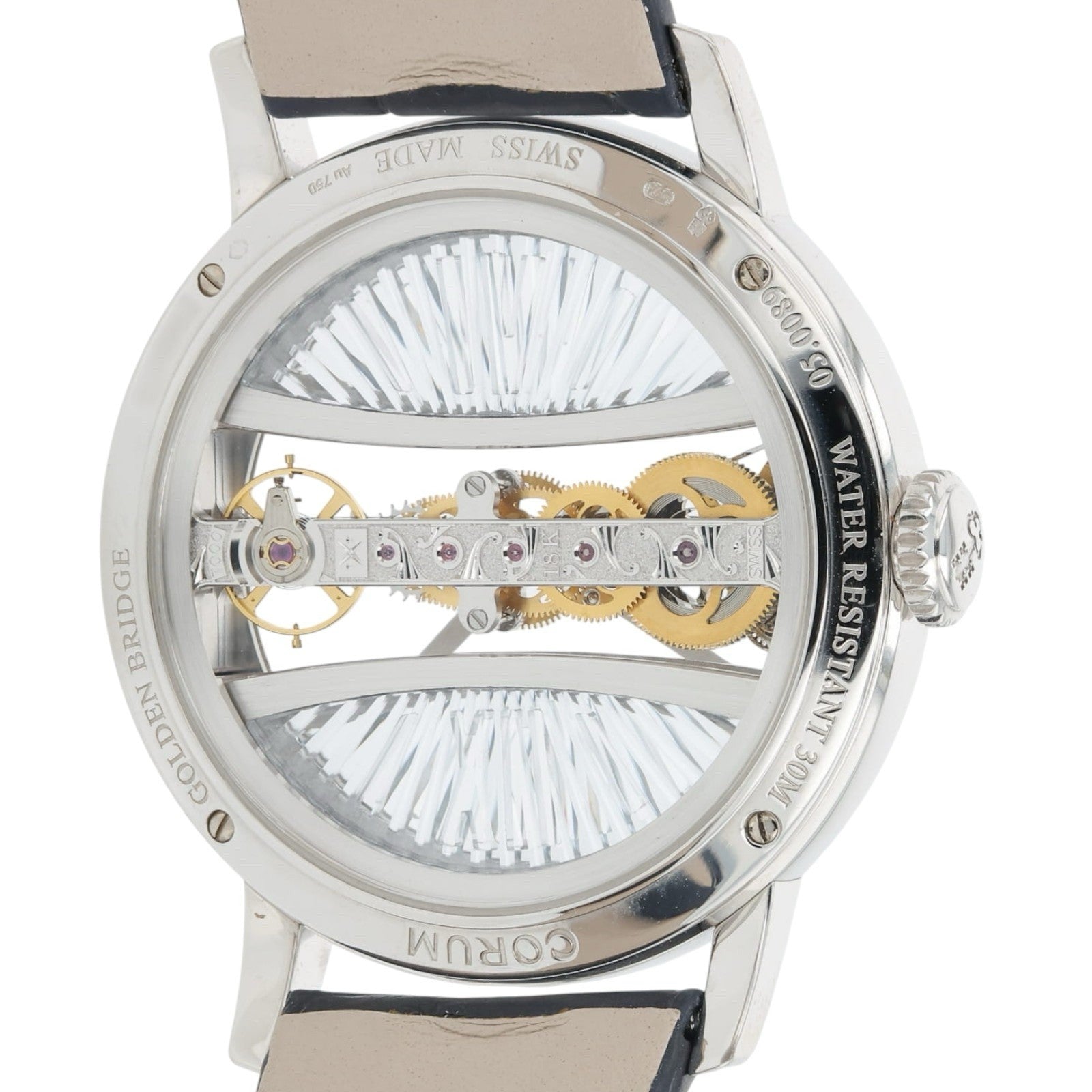 Corum Golden Bridge Round 18k White Gold Skeleton Dial 39mm Manual B113/03169