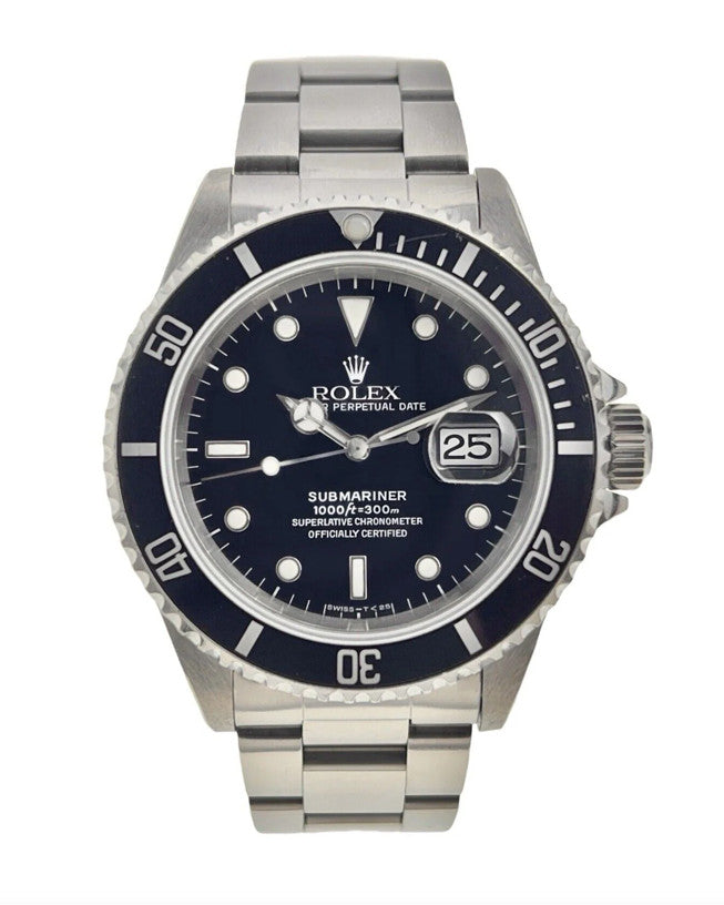 Rolex Submariner Black Dial Stainless Steel 40mm Automatic Mens Watch 16610