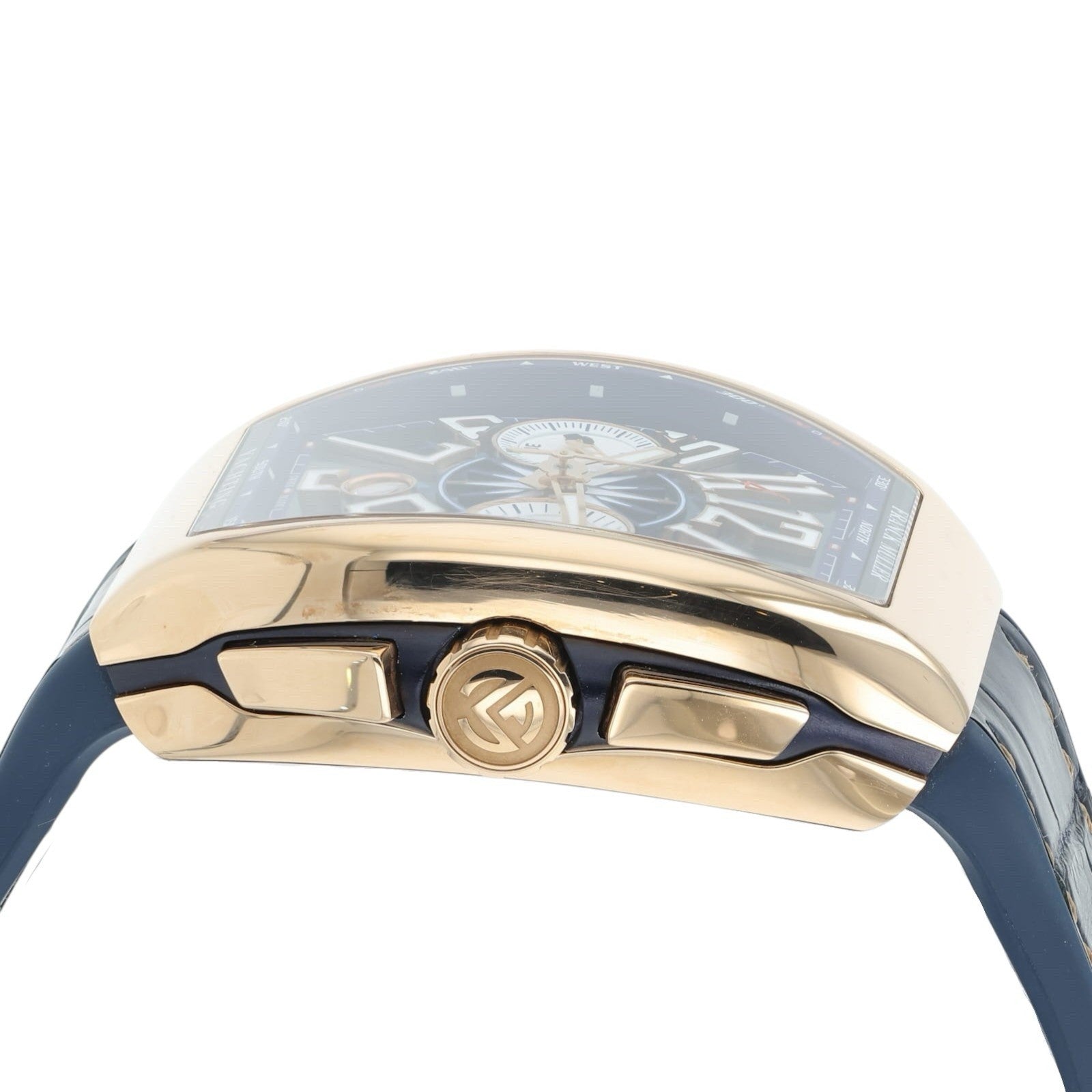 Franck Muller Vanguard Yachting 18k Rose Gold Blue Dial 45mm Automatic Watch