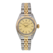 Rolex Lady Oyster Perpetual Gold & Steel Champagne Dial 26mm Women's Watch 6719